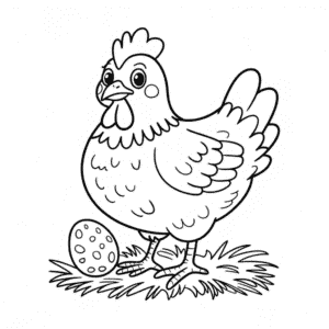 Tavuk Hayvan Boyama Sayfası