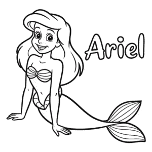 Ariel Çizgi Film Boyama Sayfası