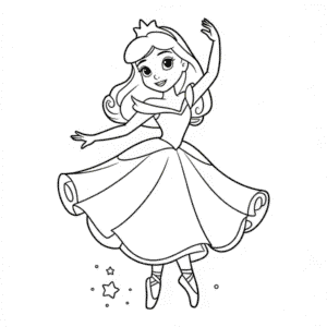 Balerin Disney Prensesi Boyama Sayfası