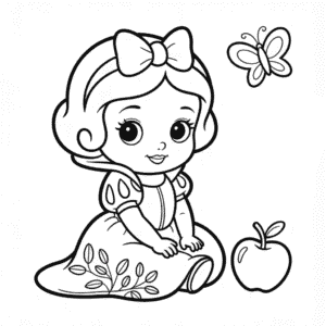 Bebek Chibi Pamuk Prenses Boyama Sayfası
