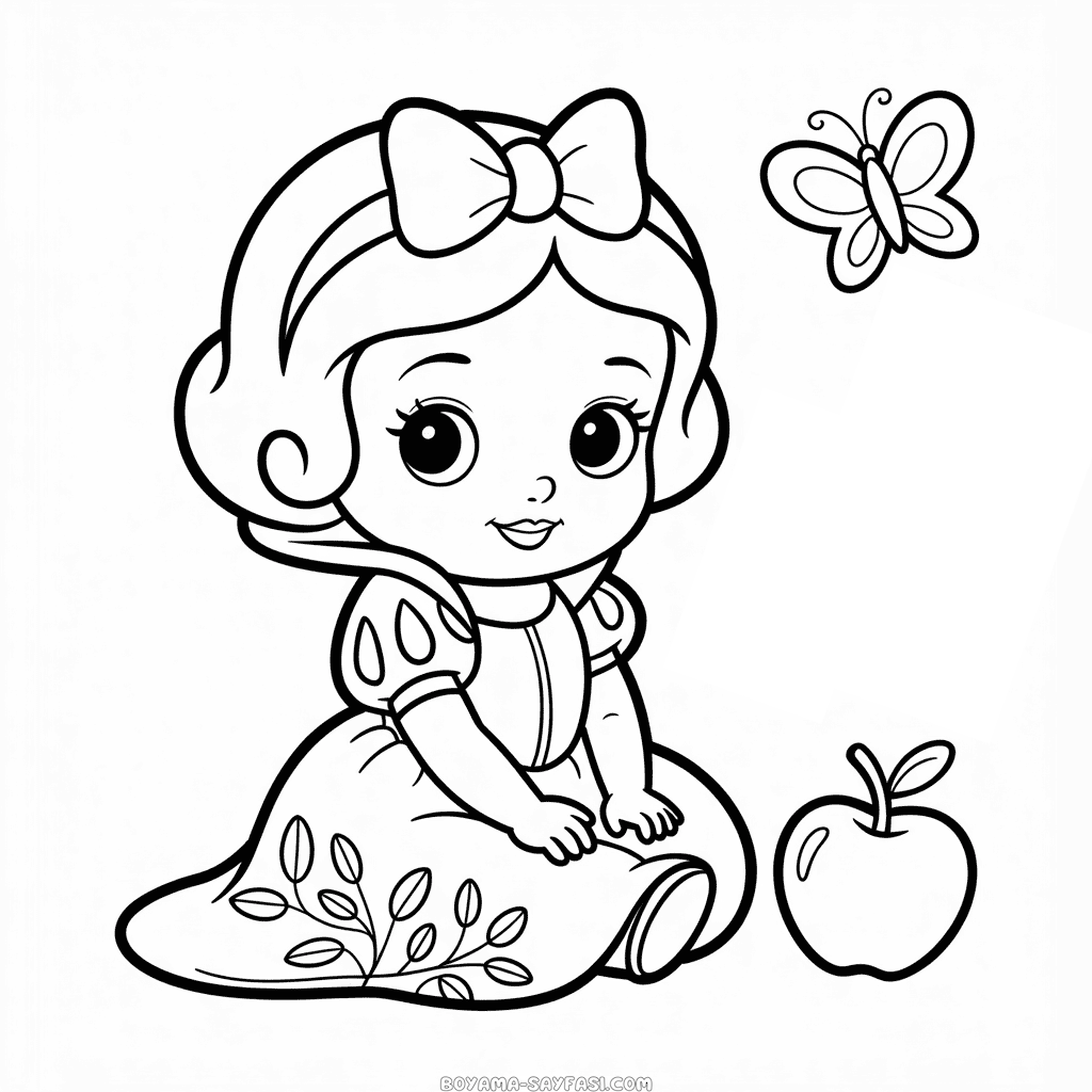 Bebek Chibi Pamuk Prenses Boyama Sayfası