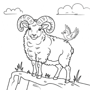 Bighorn Koyunu Boyama Sayfası