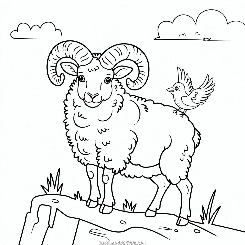 Bighorn Koyunu Boyama Sayfası