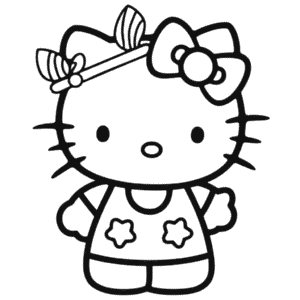 Boş Hello Kitty Boyama Sayfası