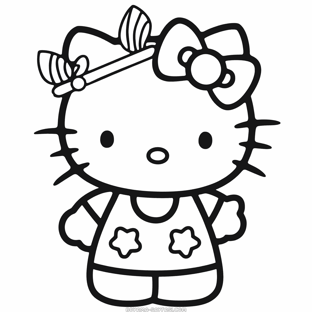 Boş Hello Kitty Boyama Sayfası