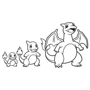 Charizard Evrimi Boyama Sayfası