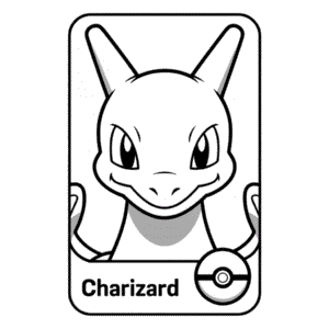 Charizard Kartı Boyama Sayfası