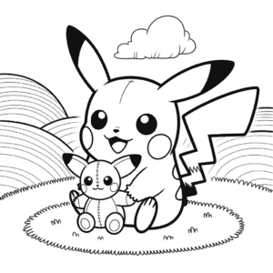 Chibi Pikachu Boyama Sayfası