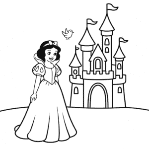 Disney Prensesler Kalesi Boyama Sayfası