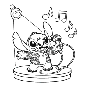Elvis Stitch Boyama Sayfası