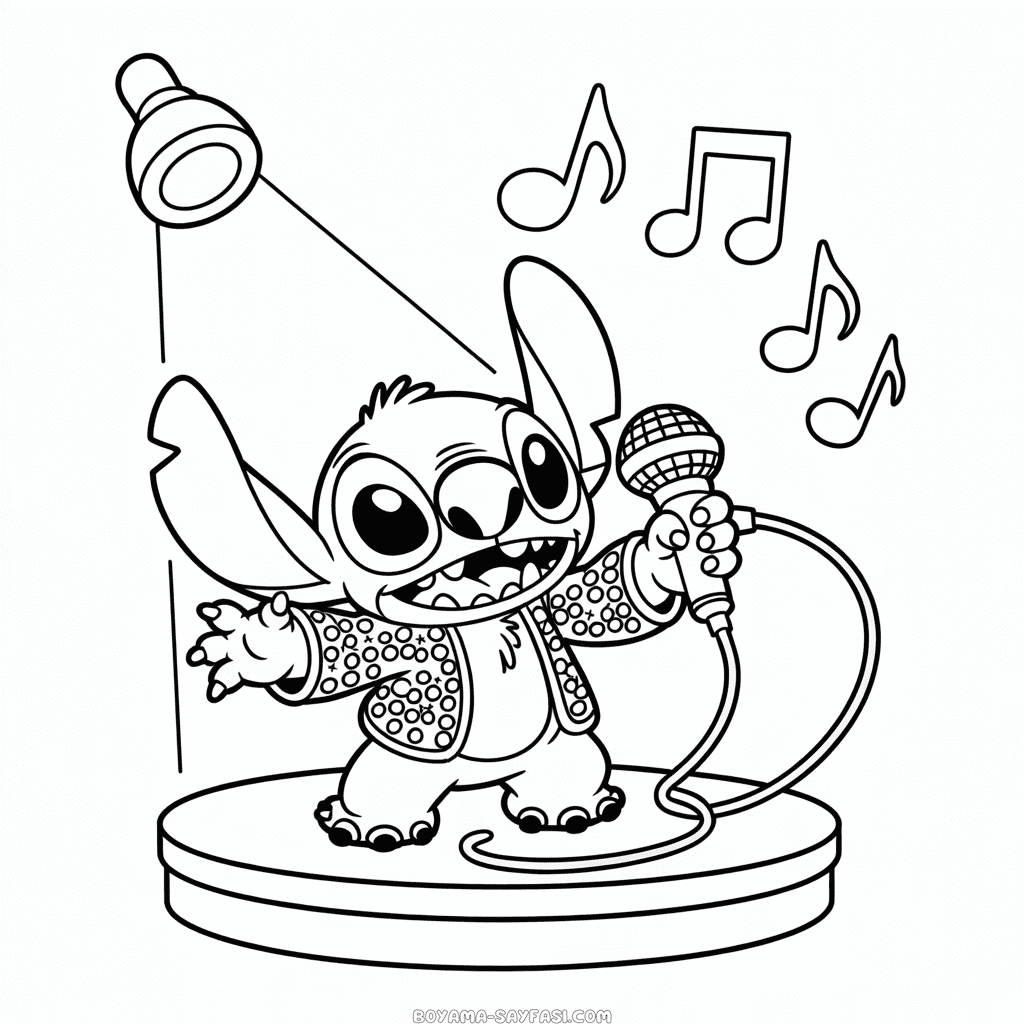 Elvis Stitch Boyama Sayfası
