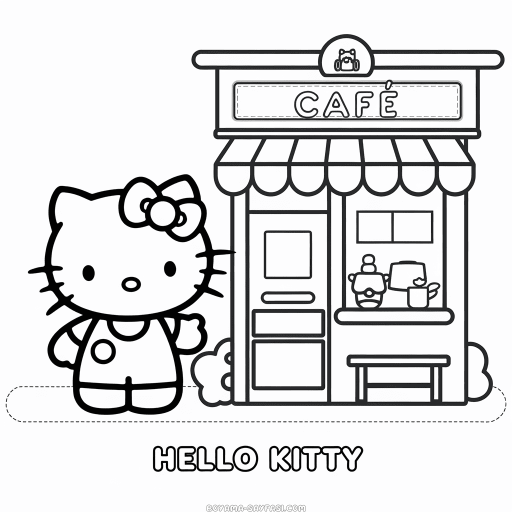 Hello Kitty Kafe Boyama Sayfası