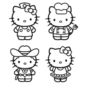 Hello Kitty Kıyafetleri Boyama Sayfası