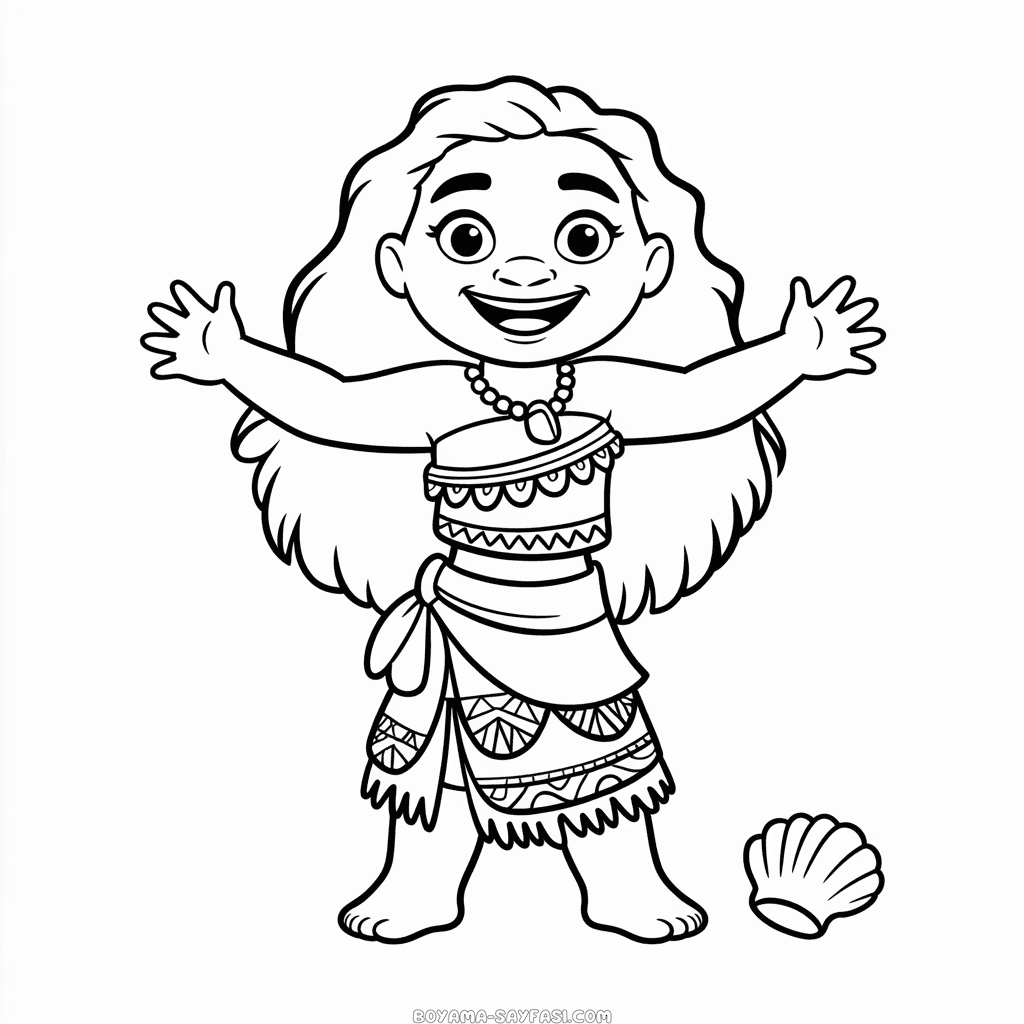 Kolay Moana Boyama Sayfası