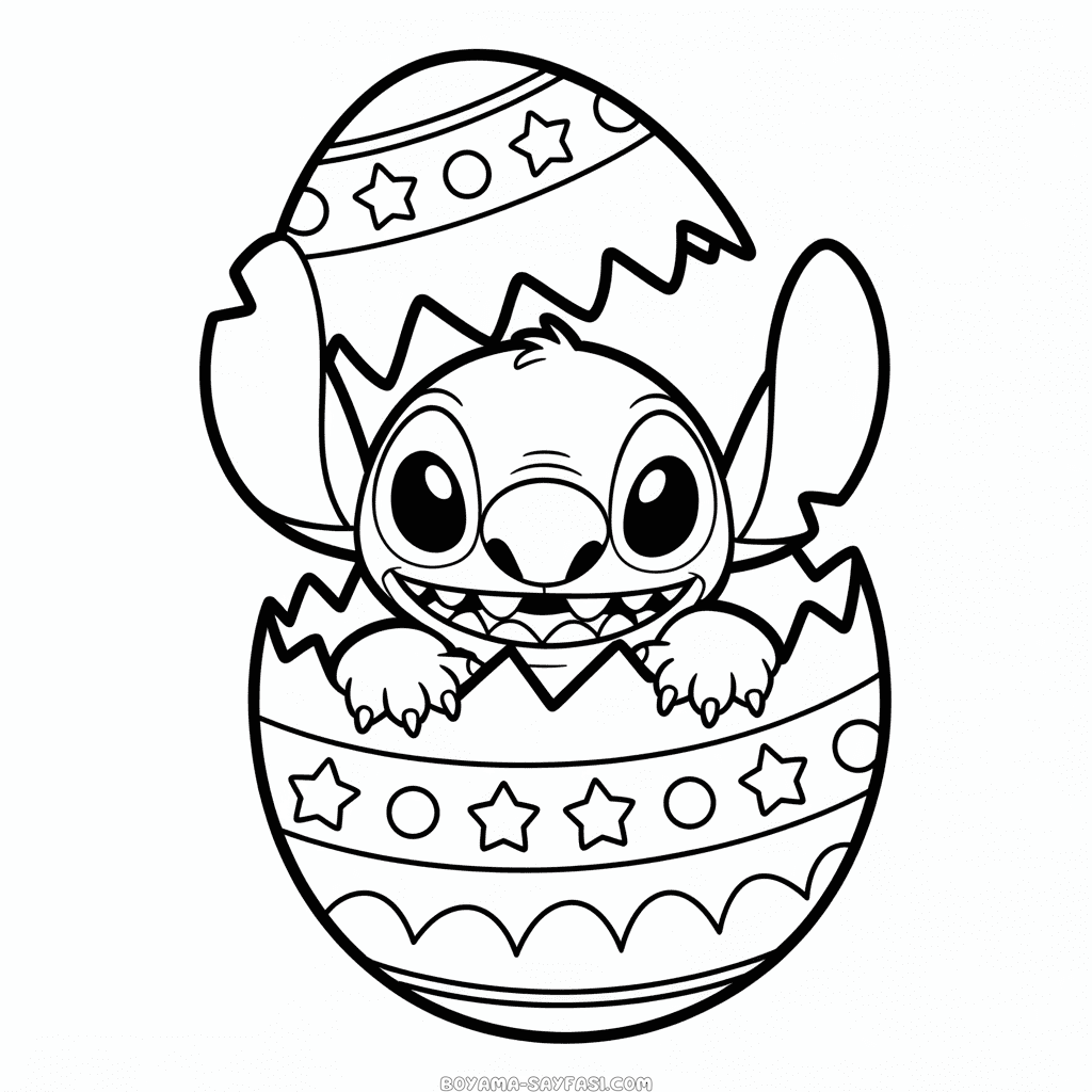 Paskalya Stitch Boyama Sayfası