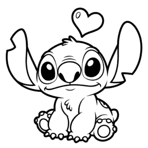 Sevimli Stitch Karakteri Boyama Sayfası