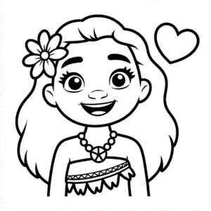 Şirin Moana Boyama Sayfası