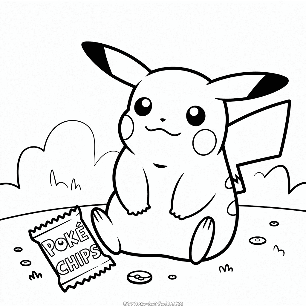 Şişman Pikachu Boyama Sayfası