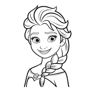 Siyah Beyaz Disney Prensesi Boyama Sayfası