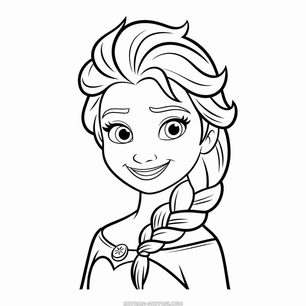 Siyah Beyaz Disney Prensesi Boyama Sayfası