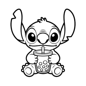 Stitch, Boba ile Boyama Sayfası