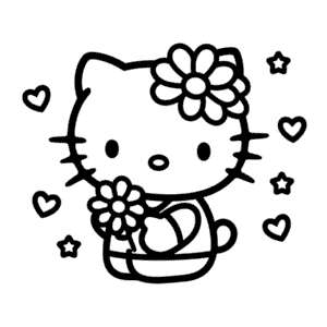 Ücretsiz Hello Kitty Boyama Sayfası