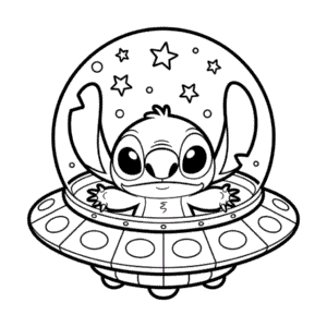 Uzaylı Stitch Boyama Sayfası