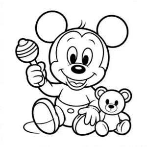Bebek Mickey Boyama Sayfası