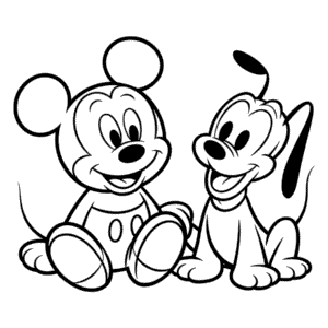 Bebek Mickey ve Arkadaşı Boyama Sayfası