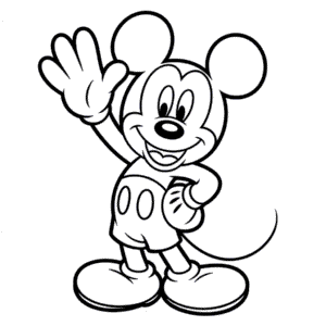 Çizgi Film Mickey Mouse Boyama Sayfası