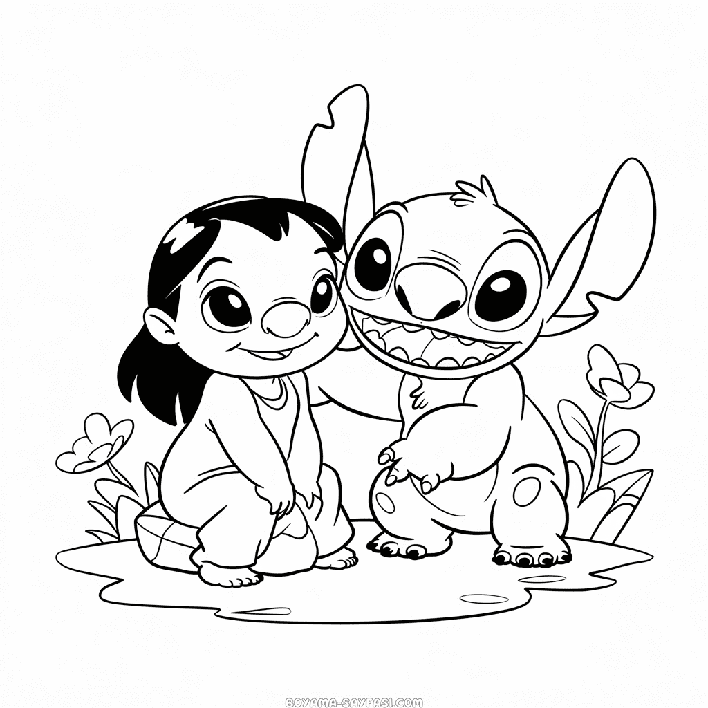 Disney Lilo ve Stitch Boyama Sayfası