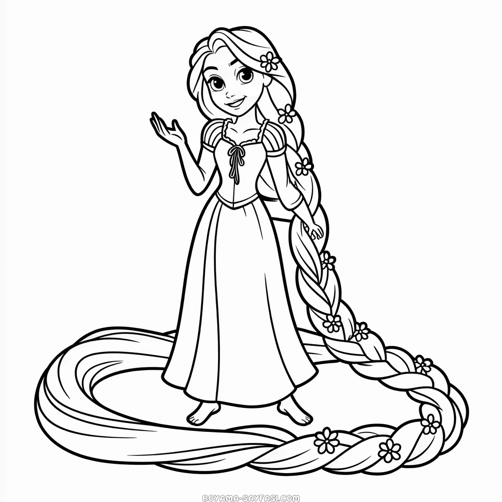 Disney Rapunzel Boyama Sayfası