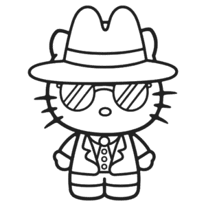 Hello Kitty Gangster Boyama Sayfası