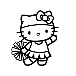 Hello Kitty'nin Tezahüratçı Olduğu Anlar Boyama Sayfası