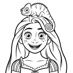 Rapunzel ve Pascal Boyama Sayfası
