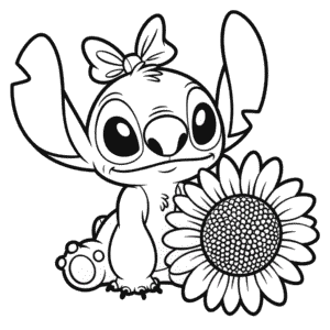 Stitch Kızı Boyama Sayfası