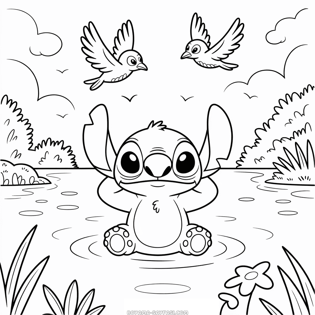 Ücretsiz Stitch Boyama Sayfası