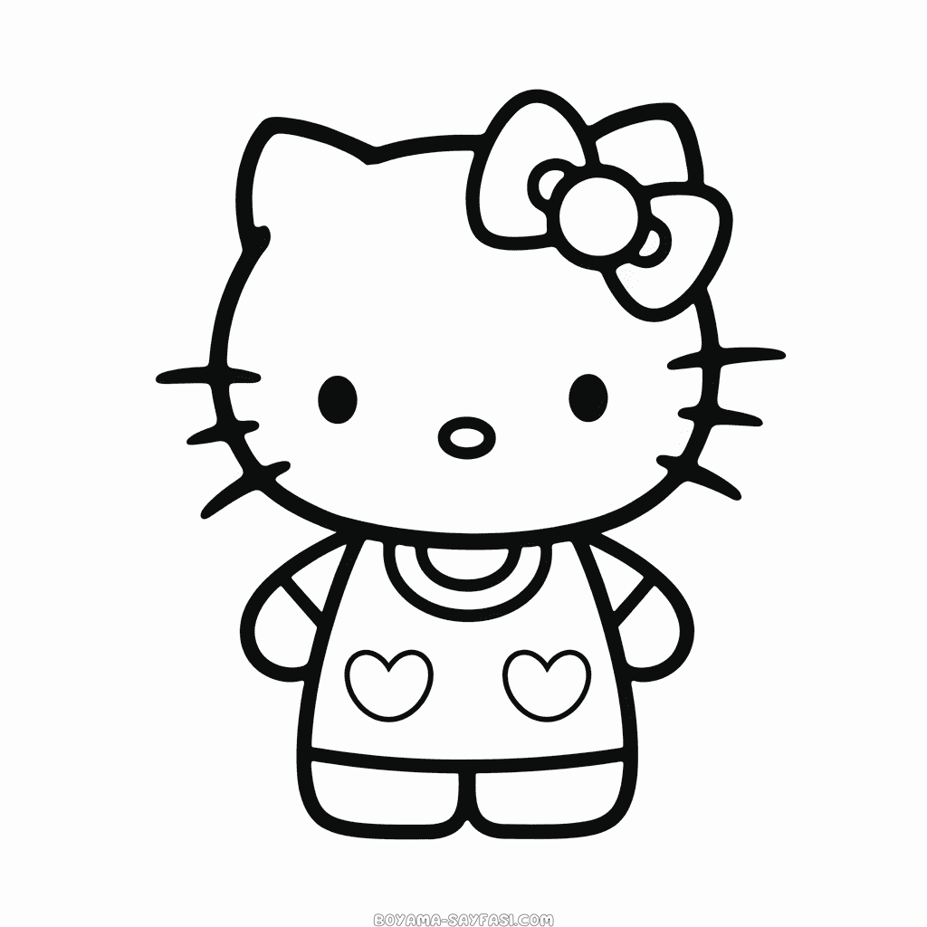 Yetişkinler İçin Hello Kitty Boyama Sayfası