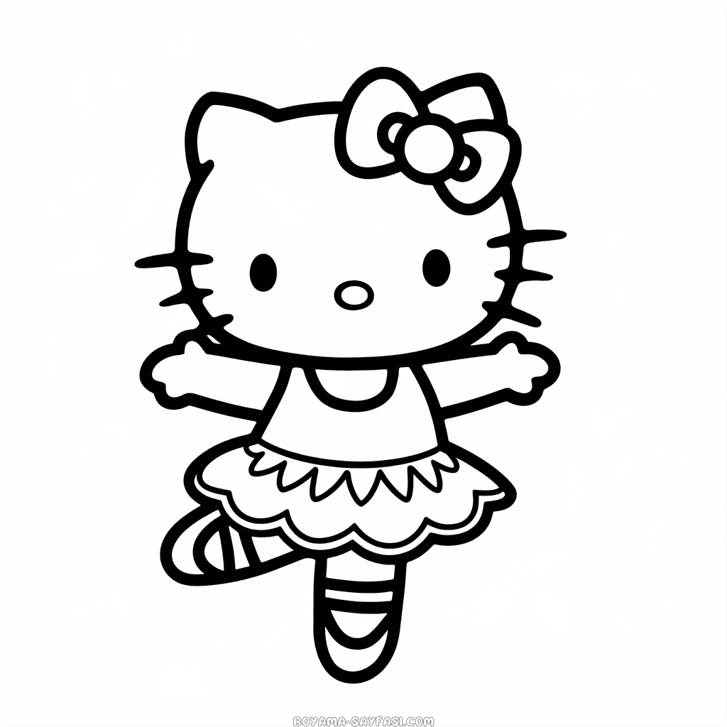 Balerin Hello Kitty Boyama Sayfası