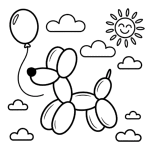 Balon Köpek Boyama Sayfası