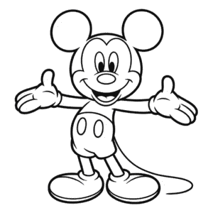 Boş Mickey Mouse Boyama Sayfası
