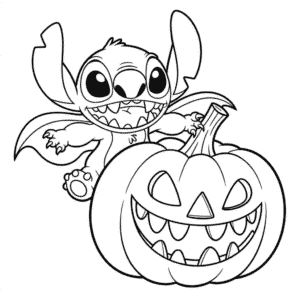 Cadılar Bayramı Stitch Boyama Sayfası