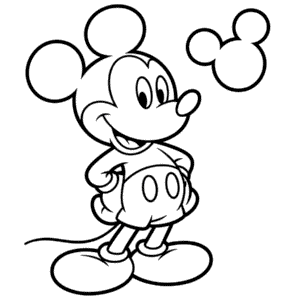 Çocuklar İçin Mickey Mouse Boyama Sayfası