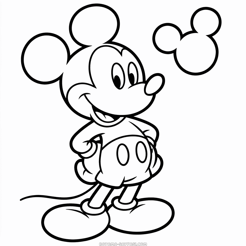Çocuklar İçin Mickey Mouse Boyama Sayfası