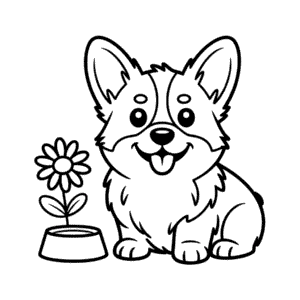 Corgi Köpeği Boyama Sayfası