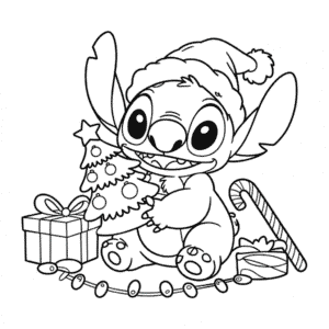 Disney Noel Stitch Boyama Sayfası