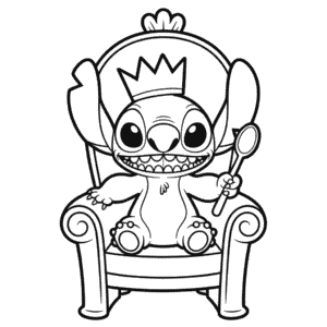 Kral Stitch Boyama Sayfası