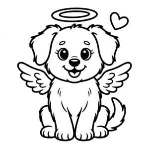 Melek Köpek Boyama Sayfası