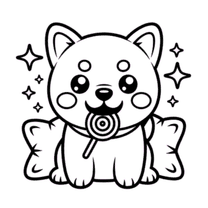 Sevimli Kawaii Köpek Boyama Sayfası