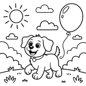 Siyah ve Beyaz Köpek Boyama Sayfası